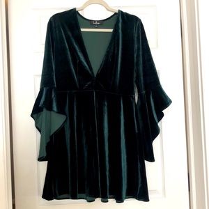 Lulus Dark Green Velvet dress